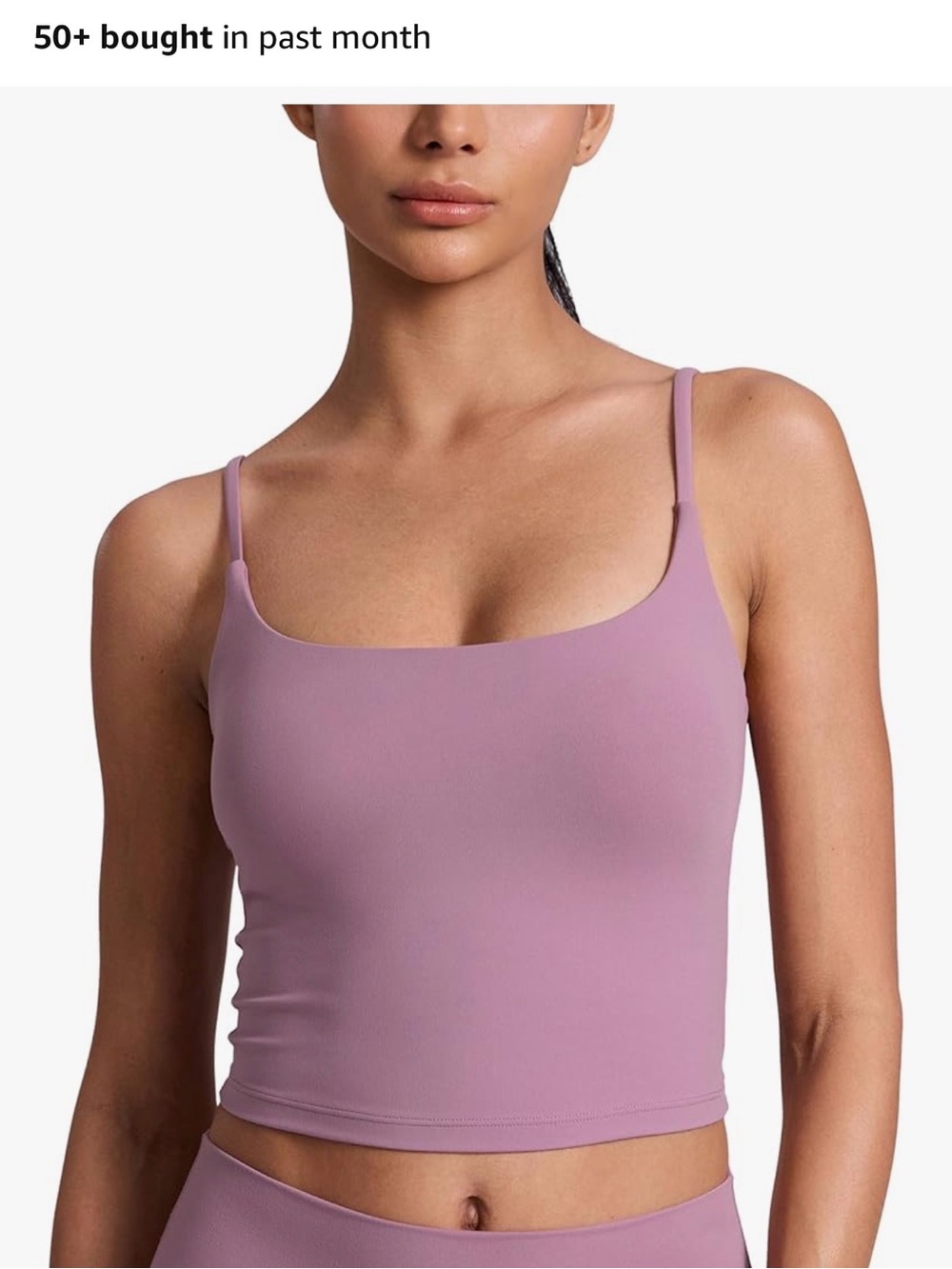 CRZ YOGA Mauve Adjustable-Strap Cropped Sports Bra